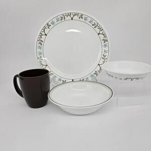 Corelle Tree Bird Replacement One Place Setting With Fruit Bowl Made In USA